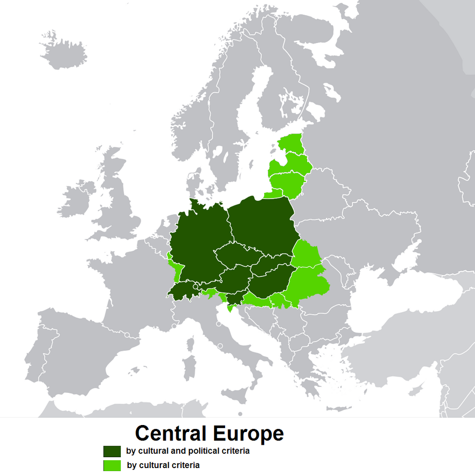 Mapa Europy Środkowej