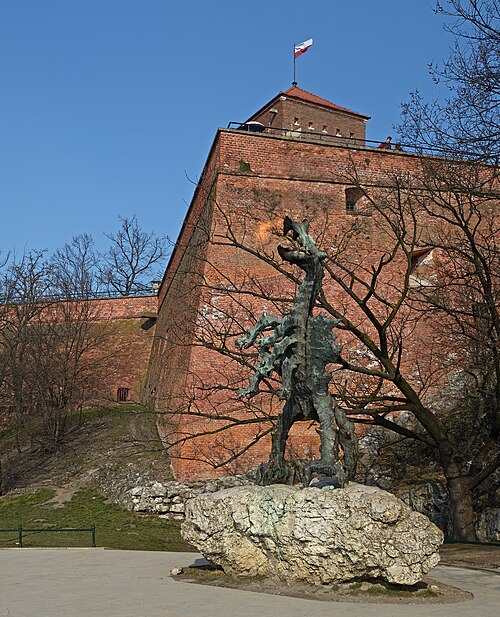 Rzeźba smoka pod Wawelem